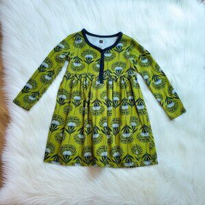 Tea Collection Green Floral Dress Size 3
